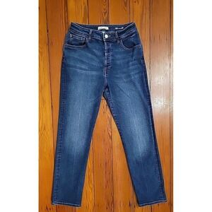 Warp + Weft Paris High Waist Straigt Jeans Size 10 Button Fly Stretchy Nordstorm